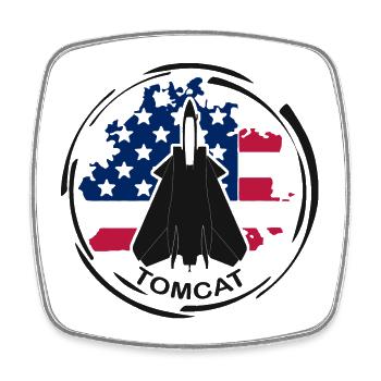 Flugzeug F14 Tomcat - Viereckiger Kühlschrankmagnet - Weiß - Vorne