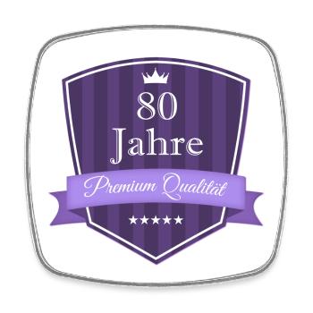 Premium 80 lila - Viereckiger Kühlschrankmagnet - Weiß - Vorne