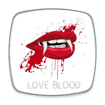 vampire dracula sang sexy bouche Halloween horreur lol - Magnet carré - blanc - Devant