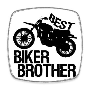 Biker Brother Motorrad Motorradfahrer Geschenk - Viereckiger Kühlschrankmagnet - Weiß - Vorne