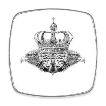 Double eagle - Square fridge magnet - white - Front