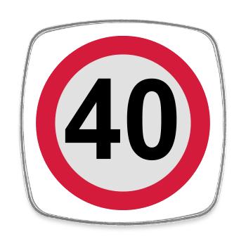 40 Geburtstag - Viereckiger Kühlschrankmagnet - Weiß - Vorne