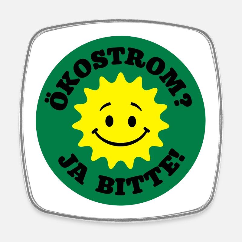 ökostrom ja bitte, atomkraft nein danke, bio öko - Viereckiger Kühlschrankmagnet - Weiß