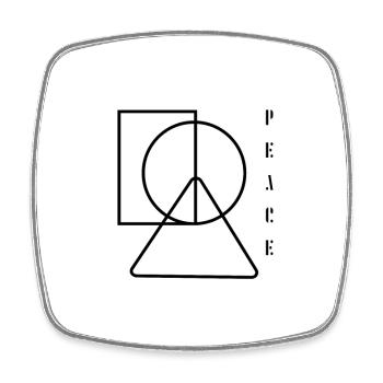 peace, Frieden, Friedensbewegung - Viereckiger Kühlschrankmagnet - Weiß - Vorne