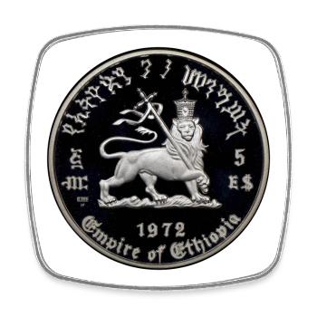 Lion of Judah - Empire of Ethiopia Haile Selassie - Viereckiger Kühlschrankmagnet - Weiß - Vorne