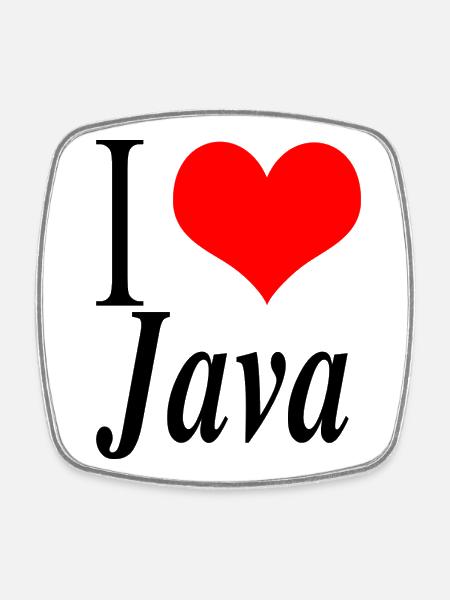 J'adore Java - Magnet carré - blanc
