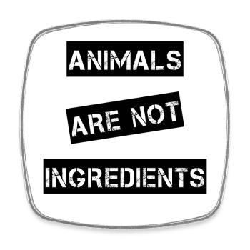 animals are not ingredients - Square fridge magnet - white - Front
