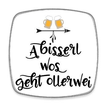 lustig Sprüche für Bayern - Viereckiger Kühlschrankmagnet - Weiß - Vorne