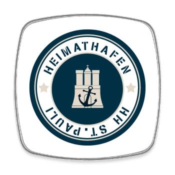 Ankerfestung Nautisches Emblem - Viereckiger Kühlschrankmagnet - Weiß - Vorne