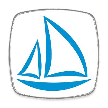 sailboat - Square fridge magnet - white - Front