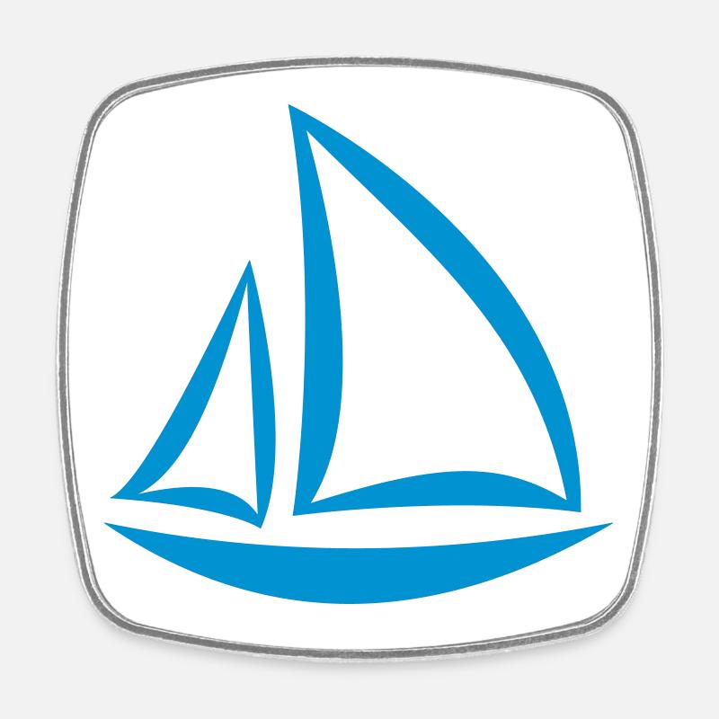 Segelboot - Viereckiger Kühlschrankmagnet - Weiß
