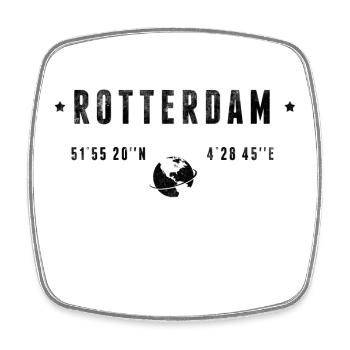 Rotterdam Coordonnées Géographiques Stylisées - Magnet carré - blanc - Devant