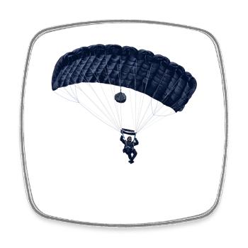 parachuting - Magnet carré - blanc - Devant