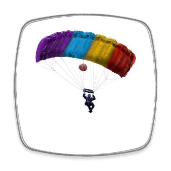 parachuting - Square fridge magnet - white - Front