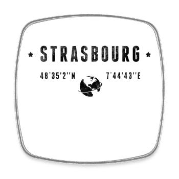 Strasbourg Coordonnées Géographiques Stylisées - Magnet carré - blanc - Devant