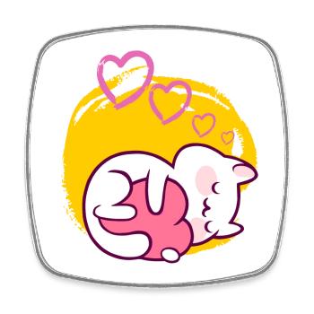 Cats, cat, cat lover, cat friend - Square fridge magnet - white - Front