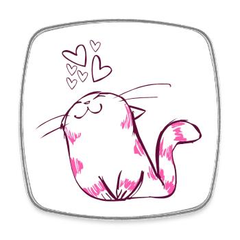 Chats, chat, amants de chat, propriétaire de chat - Magnet carré - blanc - Devant