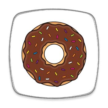 Donut - Viereckiger Kühlschrankmagnet - Weiß - Vorne