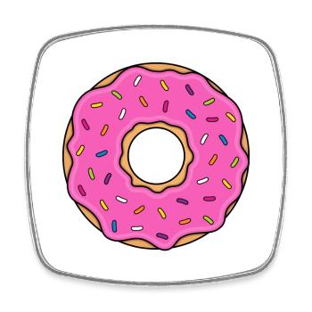 Donut - Viereckiger Kühlschrankmagnet - Weiß - Vorne