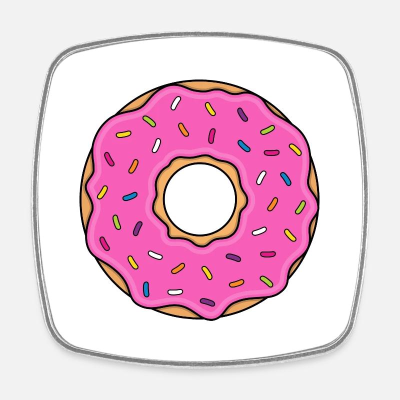Doughnut - Square fridge magnet - white