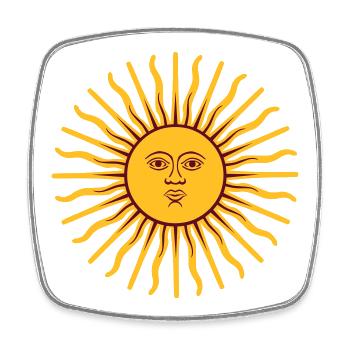 May Sun - Square fridge magnet - white - Front