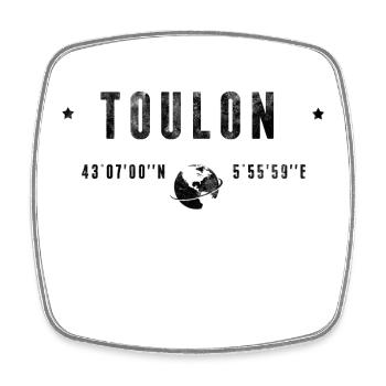 Toulon Coordonnées Géographiques Stylisées - Magnet carré - blanc - Devant