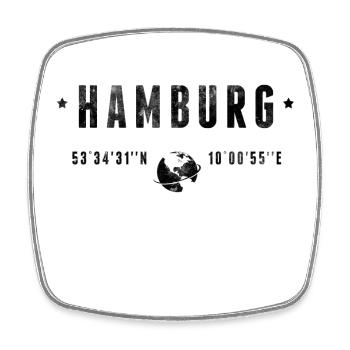 Hamburg - Square fridge magnet - white - Front