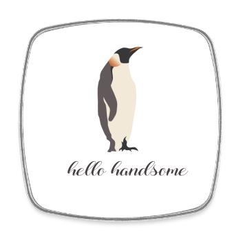 hello handsome - Magnet carré - blanc - Devant