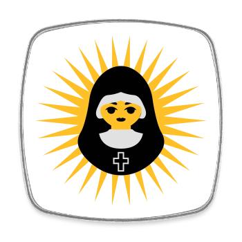Nonne | Nun | Christ | Star - Magnet carré - blanc - Devant