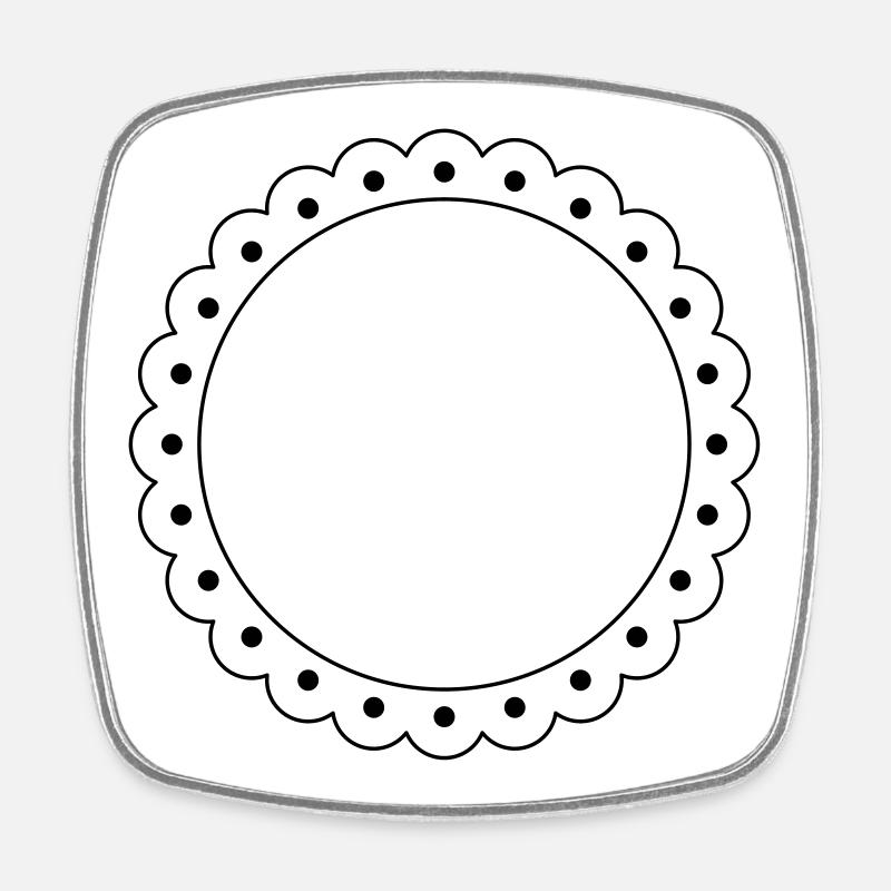 bord arrondi du contour de la vague - Magnet carré - blanc