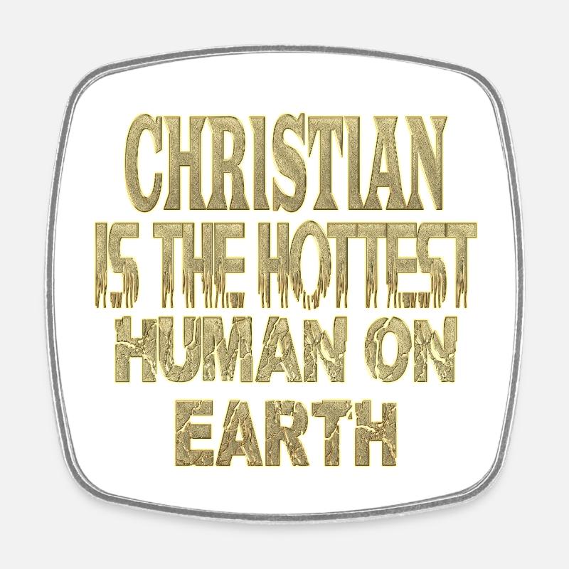 Christian - Square fridge magnet - white