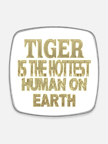 tiger - Square fridge magnet - white