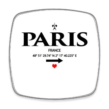 Paris - France - Magnet carré - blanc - Devant