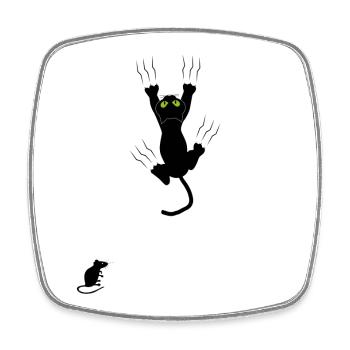 Yeux de nuit Néon Chat - Magnet carré - blanc - Devant