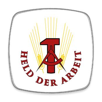 Held der Arbeit - Viereckiger Kühlschrankmagnet - Weiß - Vorne