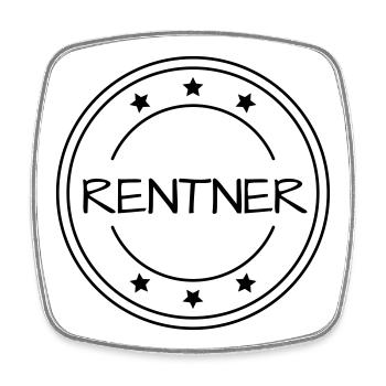 Rentner Stempel Ruhestand - Viereckiger Kühlschrankmagnet - Weiß - Vorne
