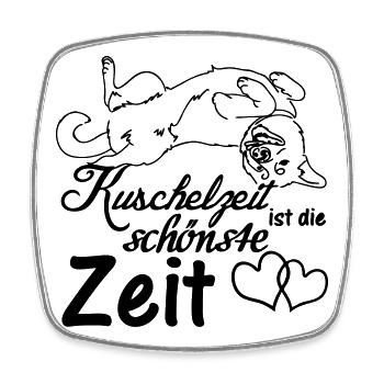 Kuschelzeit,schönste Zeit Hunde, Sprüche, Geschenk - Viereckiger Kühlschrankmagnet - Weiß - Vorne