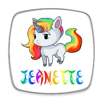 Jeanette Einhorn - Magnet carré - blanc - Devant