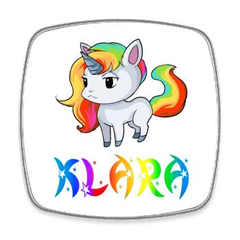 Clara unicorn - Square fridge magnet - white - Front