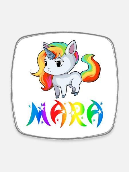 Mara Einhorn - Viereckiger Kühlschrankmagnet - Weiß