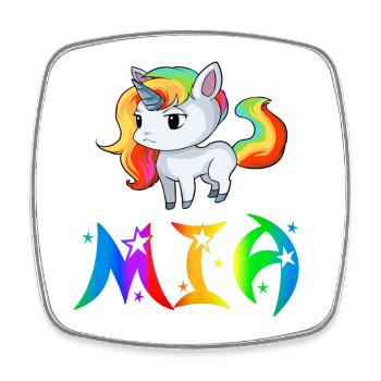 Mia Einhorn - Viereckiger Kühlschrankmagnet - Weiß - Vorne