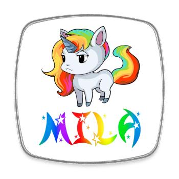 Mila Einhorn - Viereckiger Kühlschrankmagnet - Weiß - Vorne