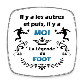 LA LEGENDE DU FOOT - Magnet carré - blanc - Devant