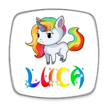 Einhorn Luca - Viereckiger Kühlschrankmagnet - Weiß - Vorne