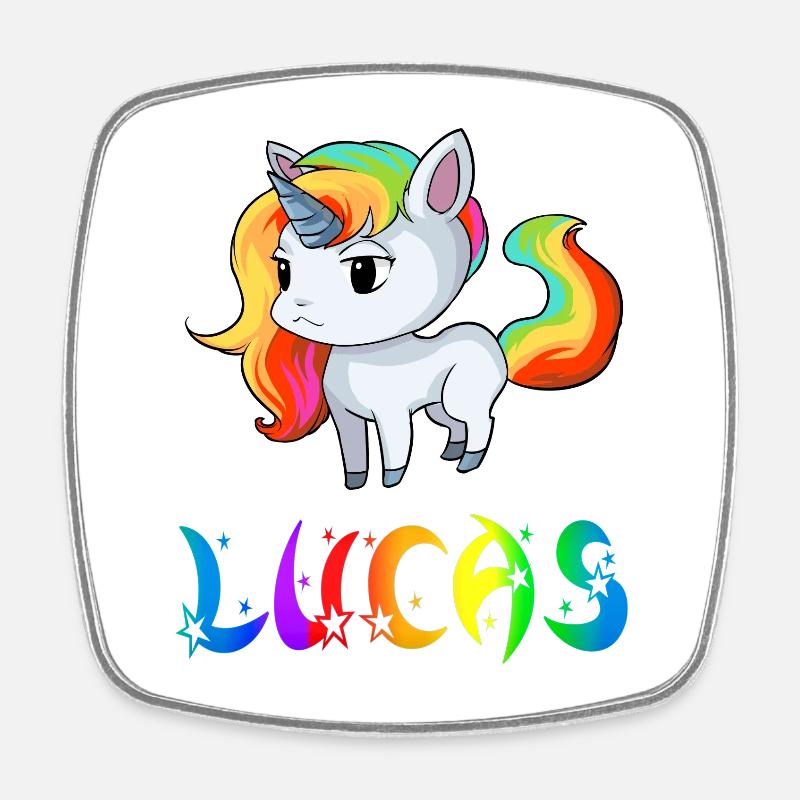 Einhorn Lucas - Magnet carré - blanc