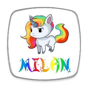 Unicorn Milan - Square fridge magnet - white - Front