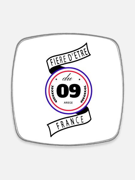 Fière D'être Du 09 Ariège France - Magnet carré - blanc