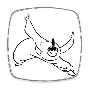 kung fu - Viereckiger Kühlschrankmagnet - Weiß - Vorne