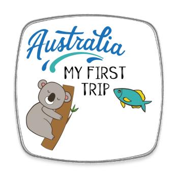 Australien - Viereckiger Kühlschrankmagnet - Weiß - Vorne