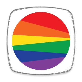 Rainbow Circle - Square fridge magnet - white - Front